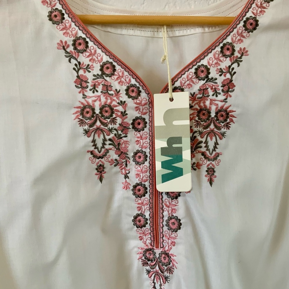 WH Women’s, 100% Cotton, Embroidered, Tunic, Kurta, Sz XXL - Picture 3 of 6